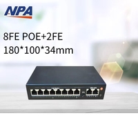 POE Switch 100Mbps 8 PoE Port 2 Uplink 120W AI Watchdog Perlindungan Petir Power Over Ethernet untuk Kamera IP Komputer 1028PE