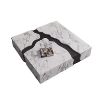 Table basse en pierre frittée durable et personnalisable de luxe avec un design moderne pour la décoration d'hôtel et de salon