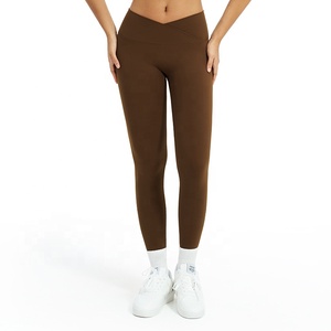 NOUVEAU Leggings taille haute en V torsadé, effet push-up fessier, pantalon de yoga extensible dans 4 directions pour femme, en Spandex/Nylon, avec contrôle du ventre - Product Image 1