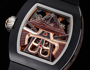 <span class=keywords><strong>Orologio</strong></span> Edizione Limitata 047 in Ceramica Nera Samurai Spirit Collector's Edition: <span class=keywords><strong>Orologio</strong></span> Meccanico Scheletrato con Tourbillon - Product Image 5
