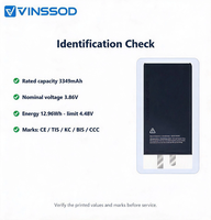 Batterie de remplacement pour iPhone 15 3349mAh, batterie Li-ion rechargeable, adaptateur de réparation de téléphone, vente en gros