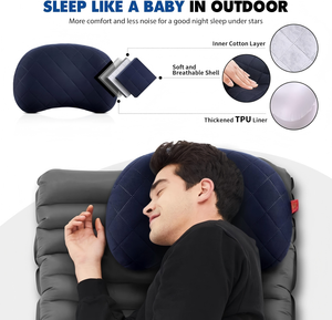 Oreiller de camping gonflable ultraléger avec housse amovible et lavable, oreiller de voyage portable pour l'extérieur et l'avion - Product Image 3