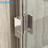 Cabines de douche d'angle étanches avec cadre en aluminium, design coulissant, pour usage hôtelier, salle de douche en verre poli au design moderne en arc