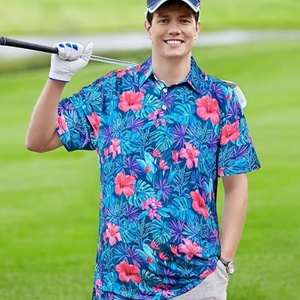 Camisa Deportiva de Golf para Hombre, Corte Regular, Transpirable, de Secado Rápido, con Tejido de Punto a Rayas, Manga Corta y Cuello - Product Image 3