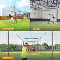 Robuste 70 'X 14' X 12 'Cage de frappeur de baseball HDPE personnalisée Filet de frappeur de balle molle