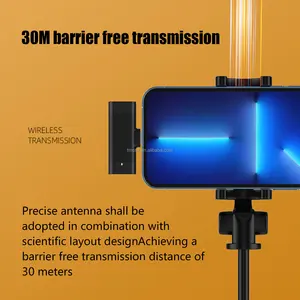 Microfone de lapela sem fio A13 com cancelamento de ruído, bateria de 6H, microfone de lapela compacto sem fio para iPhone/Android