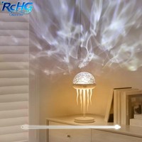 Lampe de projection LED rechargeable à 7 couleurs changeantes, effet méduse, télécommande, flottante, dynamique, dimmable, romantique