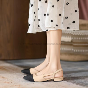 Wholesale Fashion 32-44 Sandales Femmes Cheap Shoes Steel <b>Toe</b> Female Footwear Slingback Flat <b>Sandals</b> for Ladies - Product Image 5