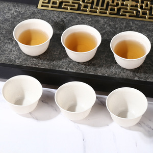 Kung Fu <b>Tea</b> <b>Cup</b> <b>Set</b> 40-60 Pcs Off White Round With Lid Travel <b>Tea</b> <b>Set</b> Disposable <b>Cup</b> High Temperature Resistant - Product Image 2