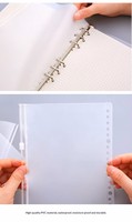 Protège-documents A6 en PVC transparent avec fermeture éclair, pochettes pour classeur 6 trous, pages de planification, recharges, inserts, classeur de rangement pour matrices, dossiers