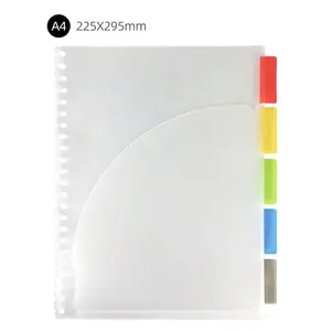 Benutzer definierte klare Binder 5-Tabs-Teiler mit Taschen teilern für Notebook