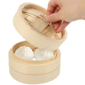Bammbo Steamer, Vaporera de Bambú, Cesta Escalonada de Bambú de 6 Pulgadas, Tablas para Dim Sum, para Comer Patatas y Camarones - Product Image 2