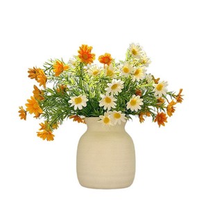 Fleurs de marguerites artificielles Kch dans un vase en porcelaine blanche pour la décoration de la maison, du salon et de la table à manger - Product Image 4