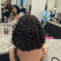 Perruque Lace Front Brésilienne de 10 pouces, Cheveux Naturels Noirs de Haute Qualité pour Femmes, Cheveux Bruts à Cuticules Alignées, Style Longue Onde d'Eau, Vente en Gros