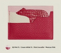 Porte-cartes en cuir de crocodile véritable inspiré de la peau de vache, avec applique animalière, étui multicolore pour cartes de visite, portefeuille fournisseur OEM ODM