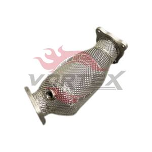 Vortex Downpipe catalyzed à haut débit en acier inoxydable 304, finition poli miroir, acier de 1,5 mm d'épaisseur pour Audi A4 A5 B9 2.0T EA888 - Product Image 4