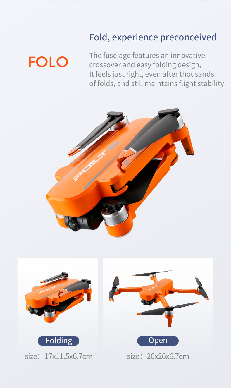 JJRC X17 drone, the fuselage features an innovative FOLO crossover and easy folding design . it feels just right