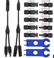 Ensemble de connecteurs photovoltaïques MC4, prise solaire en cuivre rouge, finition oxyde noir, entièrement fileté, modèle tubulaire WJ002, Zhejiang
