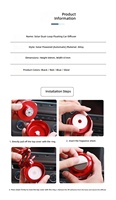 Diffuseur d'aromathérapie pour voiture à levitation double anneau, en alliage d'aluminium, alimenté par énergie solaire, type siège