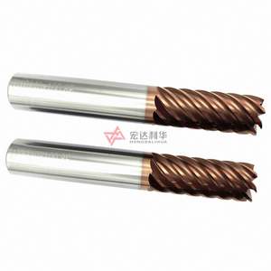 Fresas de extremo plano de carburo sólido HRC 40 con recubrimiento de NaNo TiAICrN, 4 filos, helicoidales 45 grados para acero al carbono y acero aleado - Product Image 1