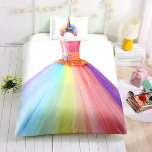 2023 nouveautés 3D robe de princesse couette ensemble de literie personnalisé quatre pièces enfants drap de lit dessin animé ensembles de literie