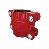 Raccord rainuré haute pression en PEHD de style 995, en fonte ductile, revêtu d'époxy rouge, spécial pour raccord de conduite d'incendie