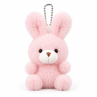 Mini porte-clés lapin mignon, ours en peluche doux, jouets de type animal en peluche, breloque de sac, pendentif de sac à dos pour enfants, filles, étudiants, cadeaux