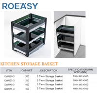 ROEASY Étagère d'assaisonnement à 2 étages en verre trempé, grande capacité, 3 couches, étagère à épices pour le rangement de la cuisine