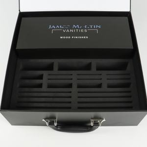 Crown Win Recycled Materials Eco-Friendly Black Suitcase Box Boite De Maquillage Portable Skincare Magnetic Gift Luxury <b>Handle</b> - Product Image 5