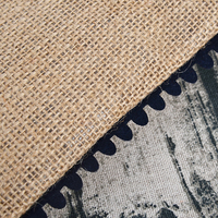 Pochette de maquillage en jute personnalisée avec impression BSCI, bord festonné coloré, fermeture éclair à pompon, 4 couleurs disponibles pour les voyages
