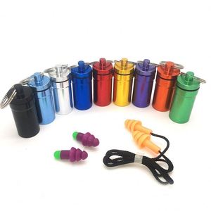 Metal Pills Aluminum Bottle <b>Mini</b> Portable Medicine Container <b>Box</b> Waterproof Sealed Ear Plug <b>Storage</b> with Keychain Rings - Product Image 1