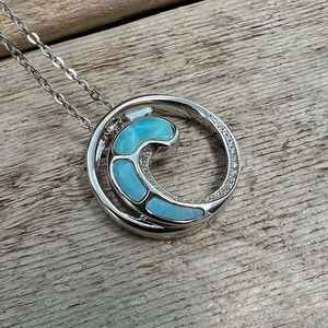 Venta de tienda de fábrica Venta al por mayor Ropa y joyería Larimar facetado Mar A Lago Larimar Diseñador Joyería - Product Image 2