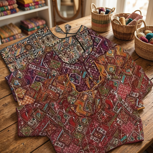 Diseño de blusa bordada pesada Diseño de blusa bordada con espejo e hilo de Rajasthani para mujer - Product Image 2