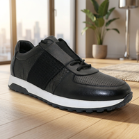 Sneakers de luxe noires pour hommes, fabriquées à la main, chaussures de style décontracté, fabricant de design personnalisé