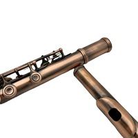 Red Copper Flute Standard Type C Tuning Beginner Level Western Flute Performance Wind Instrument