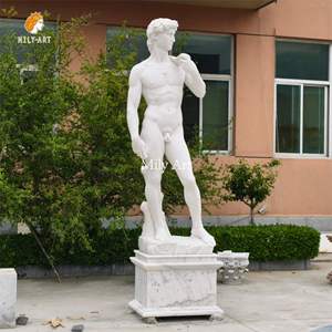 Célèbre statue de <span class=keywords><strong>David</strong></span> de Michel-Ange en <span class=keywords><strong>marbre</strong></span> blanc grandeur nature romain antique - Product Image 3