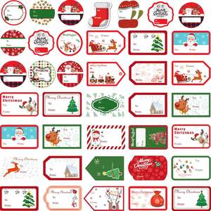Autocollants cadeaux rectangulaires en papier autocollant de Noël, étiquettes nominatives, Père Noël, bonhommes de neige, cloches pour la <span class=keywords><strong>d</strong></span>écoration des cadeaux de Noël - Product Image 3