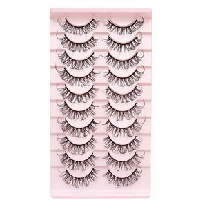 Pestañas Postizas, 10 Pares, Voluminosas, Esponjosas, Naturales, en Tira, Paquete de Pestañas de Aspecto Natural, Pestañas de Pelo Sintético - Product Image 4