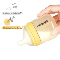 Pemasok botol susu kaca dapat digunakan kembali kustom 240 mL botol minuman cepat 160ml botol PPSU bayi dengan pegangan