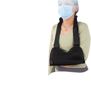 Attelle de bras pour adulte avec support de clavicule et de coude, pour luxation, soin du membre supérieur, noir/gris, plaque en acier améliorée - Product Image 1