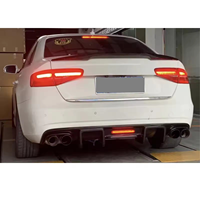 Diffuseur de pare-chocs arrière en fibre de carbone véritable pour Audi A4 S4 B8.5 2013 2014 2015 2016, kit carrosserie avec éclairage