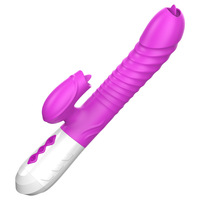 Jouets sexuels pour adultes, vibromasseur double tête pour femmes, plug anal télescopique en silicone, masseur clitoridien