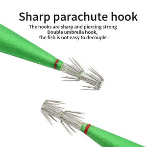 Anzuelos Luminosos Enrollados de Tela <span class=keywords><strong>YAMASHITA</strong></span> Japoneses, Anzuelos de Tubo, Anzuelos Dobles Tipo Paraguas para Pesca Marina, 2 Juegos de Anzuelos para Sepias - Product Image 3