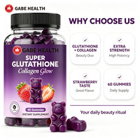 Gummies OEM Super Glutathion Collagène Éclat de la Peau 60 Unités Antioxydant Fraise pour Femmes Marque Privée Personnalisée