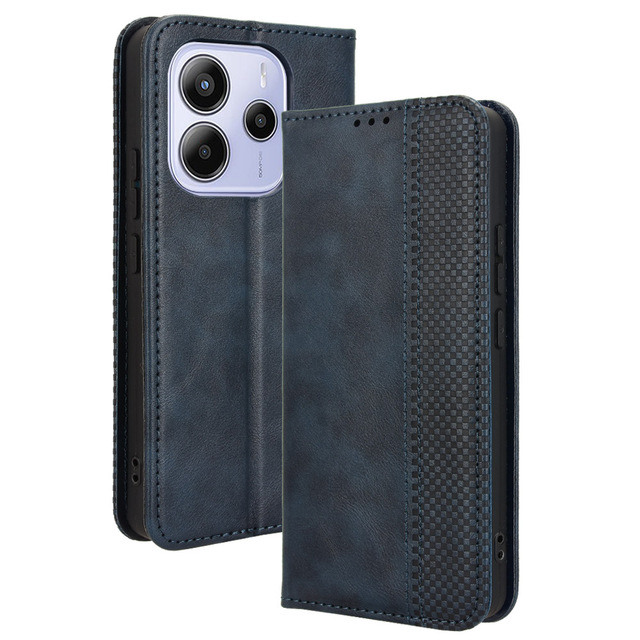 2025 Business PU Leather Magnetic Closure Wallet Card Holder Kickstand Flip Folio Cover Mobile Phone Case for Redmi Note 14 4G