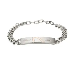 Valentinstagsgeschenk Schmuck kein Anlaufen Edelstahl-Paar-Armband Herz-Spielball kubanische Gliederkette Armbänder für Herren und Damen