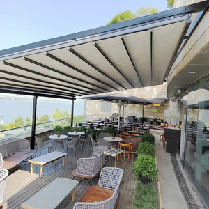 Auvent de jardin moderne rétractable en PVC pour l'extérieur, à fixer au mur, pour villa, cour, terrasse, gazebo, véranda - Product Image 1