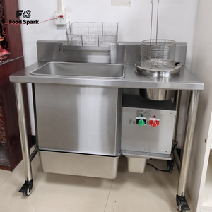 Bàn nhúng bột gà bằng thép không gỉ bán buôn, bàn nhúng bột gà điện KFC có rây, máy phủ bột gà chiên - Product Image 4