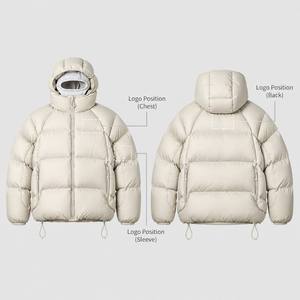 Chaqueta Acolchada Extra Grande con Capucha para <span class=keywords><strong>Hombre</strong></span>, Impermeable, Cortavientos, de Plumón de <span class=keywords><strong>Ganso</strong></span> para Invierno, Chaqueta de Plumón con Logotipo Personalizado OEM - Product Image 4
