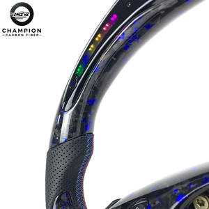 عجلة قيادة لسيارات BMW E46 E36 E39 M3 E53 330CI 325I مصنوعة من ألياف الكربون المطروق مع إضاءة LED، قطعة داخلية للسيارة، موديلات 1999 2000 2001 2002 2003 2005 2006 - Product Image 5